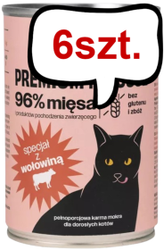 Comfy Appetit Premium Mousse z Wołowiną Mokra karma dla kota 400g Pakiet 6szt.