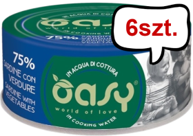 Oasy More Love Sardine with Vegetables Adult mokra karma dla kotów op. 70g Pakiet 6szt.