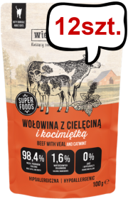 Wiejska Zagroda Wołowina z cielęciną i kocimiętką Mokra Karma dla kota op. 100g Pakiet 12szt.