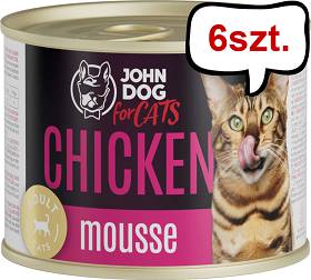John Dog Adult Chicken Mousse Mokra Karma dla kota op. 200g Pakiet 6szt.