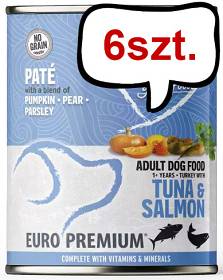 Euro Premium Pate Adult Tuna&Salmon Mokra Karma dla psa op. 400g Pakiet 6szt.