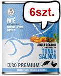 Euro Premium Pate Adult Tuna&Salmon Mokra Karma dla psa op. 400g Pakiet 6szt.