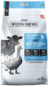 Wiejska Zagroda Adult Light Gęś z cielęciną Sucha Karma dla psa op. 12kg