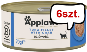 Applaws Natural Cat Food Tuńczyk z krabem Mokra Karma dla kota op. 70g PUSZKA Pakiet 6szt.