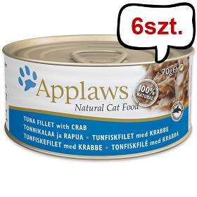 Applaws Natural Cat Food Tuńczyk z krabem Mokra Karma dla kota op. 70g PUSZKA Pakiet 6szt.