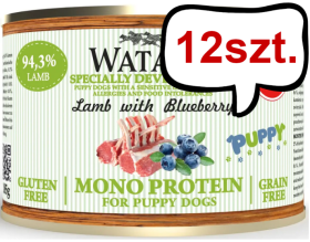 Wataha Mono Puppy Lamb&Blueberry Mokra Karma dla szczeniaka op. 185g Pakiet 12szt.