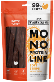 Wiejska Zagroda Monoprotein Soft Stripes Przysmaki z Indykiem dla psa op. 100g