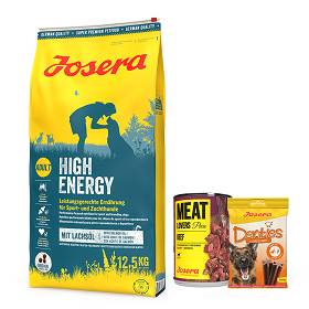 Josera Adult High Energy Sucha Karma dla psa op. 12.5kg+ Josera Meatlovers Pure 400g i Denties 180g GRATIS