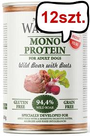 Wataha Mono Adult Wild Boar&Beets Mokra Karma dla psa op. 400g Pakiet 12szt.