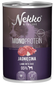 Nekko Monoprotein Adult Jagnięcina Mokra Karma dla psa op. 400g