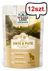 Wildes Land Classic Adult Kaczka i indyk Mokra karma dla kota op. 100g Pakiet 12szt.