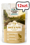 Wildes Land Classic Adult Kaczka i indyk Mokra karma dla kota op. 100g Pakiet 12szt.