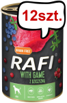 Rafi Dog Dziczyzna z borówką i żurawiną Mokra Karma dla psa op. 400g Pakiet 12szt.