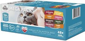 Frendi Kawałki Mięsne w Delikatnym Sosie Mokra Karma dla kota MEGA PAK op. 48x100g