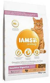 Iams Adult Sensitive Digestion Sucha Karma dla kota op. 10kg