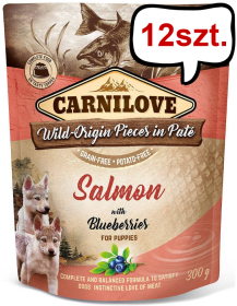 Carnilove Puppies Salmon&Blueberries Mokra Karma dla szczeniaka op. 300g Pakiet 12szt. SASZETKA