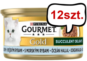 Gourmet Gold Adult Succulent Delights Ryby oceaniczne w sosie Mokra Karma dla kota op. 85g Pakiet 12szt.