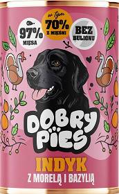 Dobry Pies Adult Indyk z morelą i bazylią Mokra karma dla psa op. 400g