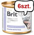 Brit Veterinary Diet Gastrointestinal Salmon&Pea Mokra Karma dla kota op. 200g Pakiet 6szt.
