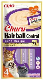 Inaba Ciao Churu Hairball Control Tuna Recipe Przysmak dla kota op. 4x14g + Inaba Ciao Churu 2x14g GRATIS