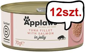Applaws Natural Cat Food Tuńczyk z łososiem w galarecie Mokra Karma dla kota op. 70g Pakiet 12szt.