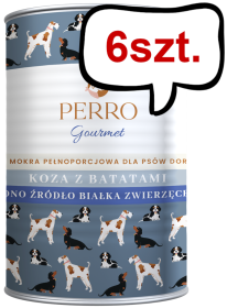 Perro Gourmet Adult Koza z batatami Mokra Karma dla psa op. 400g Pakiet 6szt.