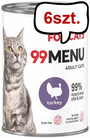 John Dog 99 Menu Adult Turkey Mokra Karma dla kota op. 400g Pakiet 6szt.