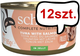 Schesir Adult Tuna&Salmon in Jelly Mokra Karma dla kota op. 85g Pakiet 12szt.