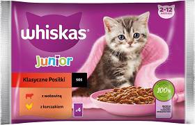 Whiskas Junior Klasyczne posiłki w sosie Mokra Karma dla kociąt op. 4x85g