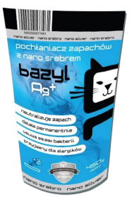 Bazyl Ag+ Pochłaniacz zapachów z nano srebrem dla kota op. 450g