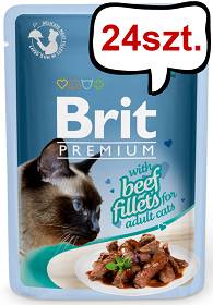 Brit Premium Adult Beef Fillets GRAVY Mokra Karma dla kota op. 85g PAKIET 24szt.