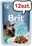 Brit Premium Adult Beef Fillets GRAVY Mokra Karma dla kota op. 85g PAKIET 12szt.