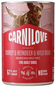 Carnilove Adult Turkey&Reindeer&Wild Boar Pate Mokra Karma dla psa op. 400g