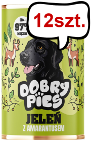 Dobry Pies Adult Jeleń z amarantusem Mokra karma dla psa op. 400g Pakiet 12szt.