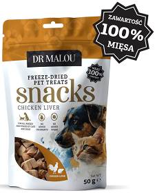 Dr Malou Przysmak Wątroba Kurczaka dla kota i psa op. 50g
