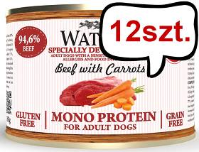 Wataha Mono Adult Beef&Carrots Mokra Karma dla psa op. 185g Pakiet 12szt.