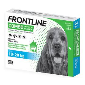 FRONTLINE COMBO Spot On Krople na kleszcze i pchły dla psa 10-20kg (rozm. M) op. 3 pipety
