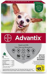 Bayer Advantix Krople na kleszcze i pchły dla psa poniżej 4kg op. 0.4ml (4 pipety)