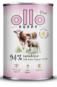 Ollo Puppy Plus Kolagen Jagnięcina i cielęcina Mokra Karma dla szczeniąt op. 400g PUSZKA