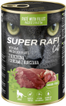 Super Rafi Cat Adult Dziczyzna i serca z kurczaka Mokra Karma dla kota op. 400g Pakiet 12szt.