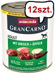 Animonda GranCarno Adult wieprzowina z jeleniem i jabłkiem Mokra Karma dla psa op. 800g Pakiet 12szt.