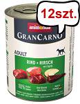 Animonda GranCarno Adult wołowina z jeleniem i jabłkiem Mokra Karma dla psa op. 800g Pakiet 12szt.