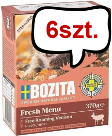 Bozita Adult Sterilised Dziczyzna w galaretce Mokra Karma dla kota op. 370g Pakiet 6szt.