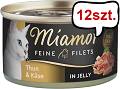 Miamor Feine Filets Adult Tuńczyk i ser Mokra Karma dla kota op. 100g Puszka Pakiet 12szt.