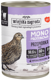 Wiejska Zagroda Moniproteinowa Przepiórka Mokra Karma dla kota op. 400g