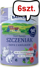 Baltica Smaki Regionów Puppy Indyk z Królikiem Mokra Karma dla psa op. 400g Pakiet 6szt.