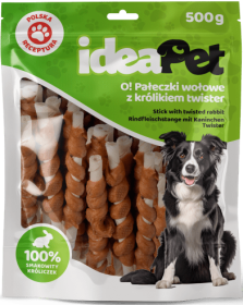 IdeaPet Przysmak O! Pałeczki Wołowe z Królikiem Twister dla psa op. 500g