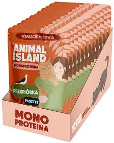 Animal Island Monoproteina Przepiórka Mokra Karma dla kota op. 100g Pakiet 10szt.