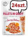 Brit Care Adult Fillets in Gravy z Łososiem Mokra Karma dla kota op. 85g SASZETKA Pakiet 24szt.