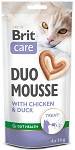 Brit Care Duo Mousse Treat Chicken&Duck Przysmak dla kota op. 4x14g